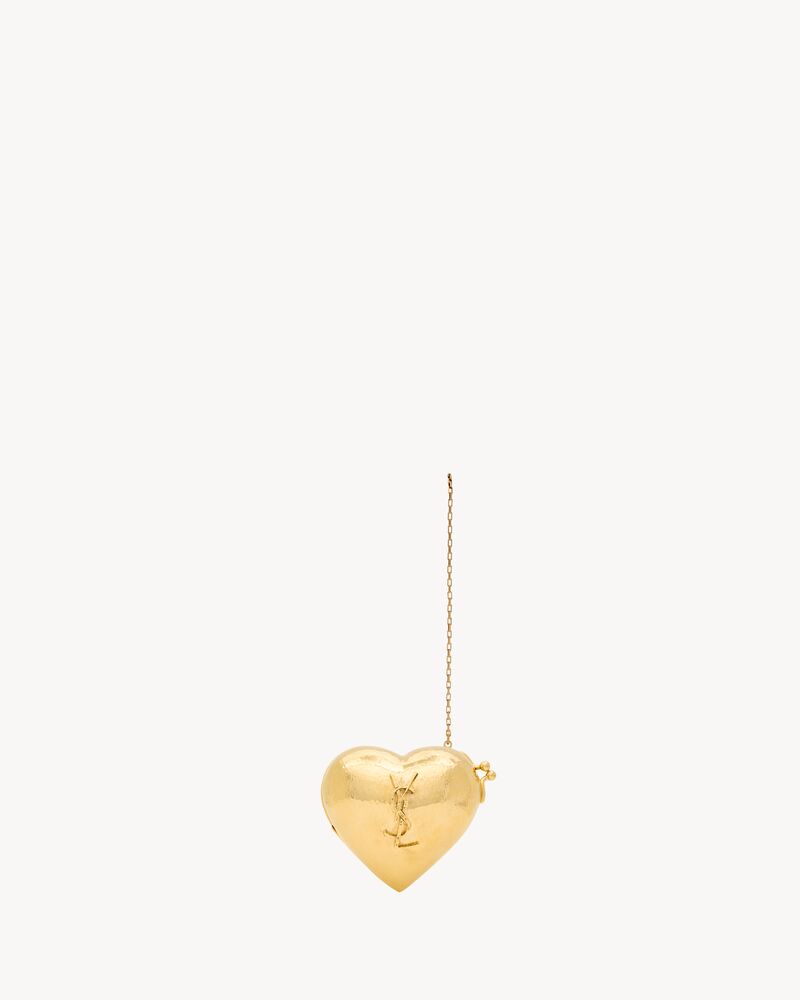 EVENING mini heart minaudière in brass