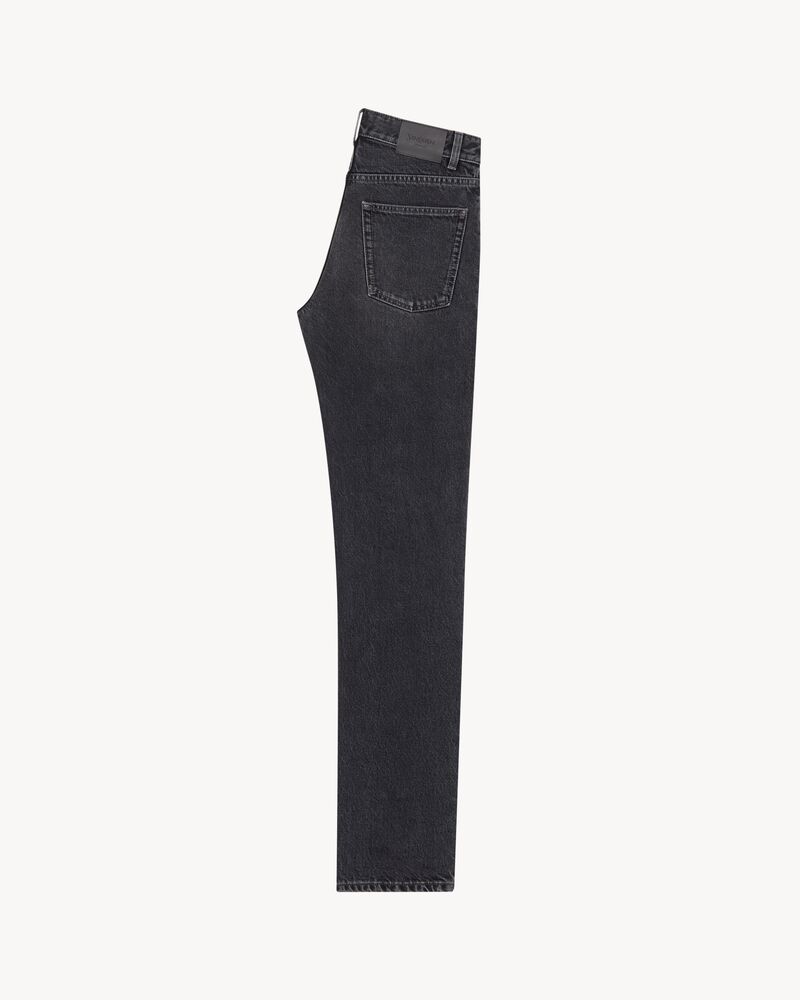 straight jeans in ash black denim