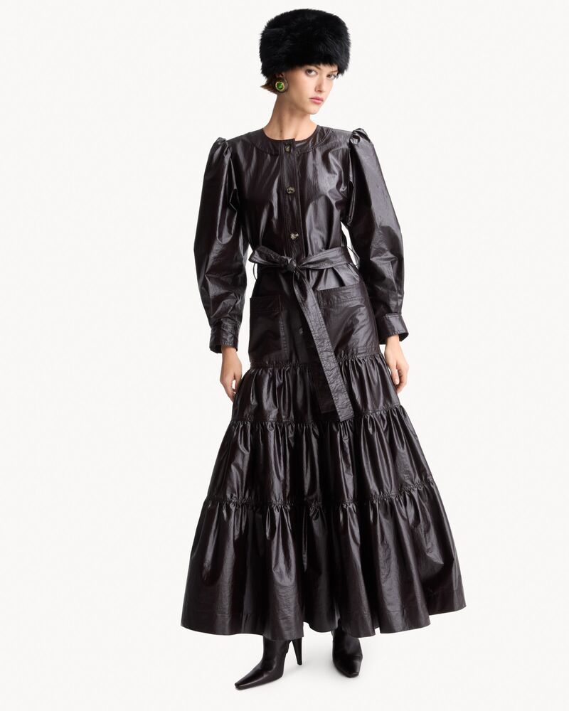 saharienne prairie dress in coated cotton