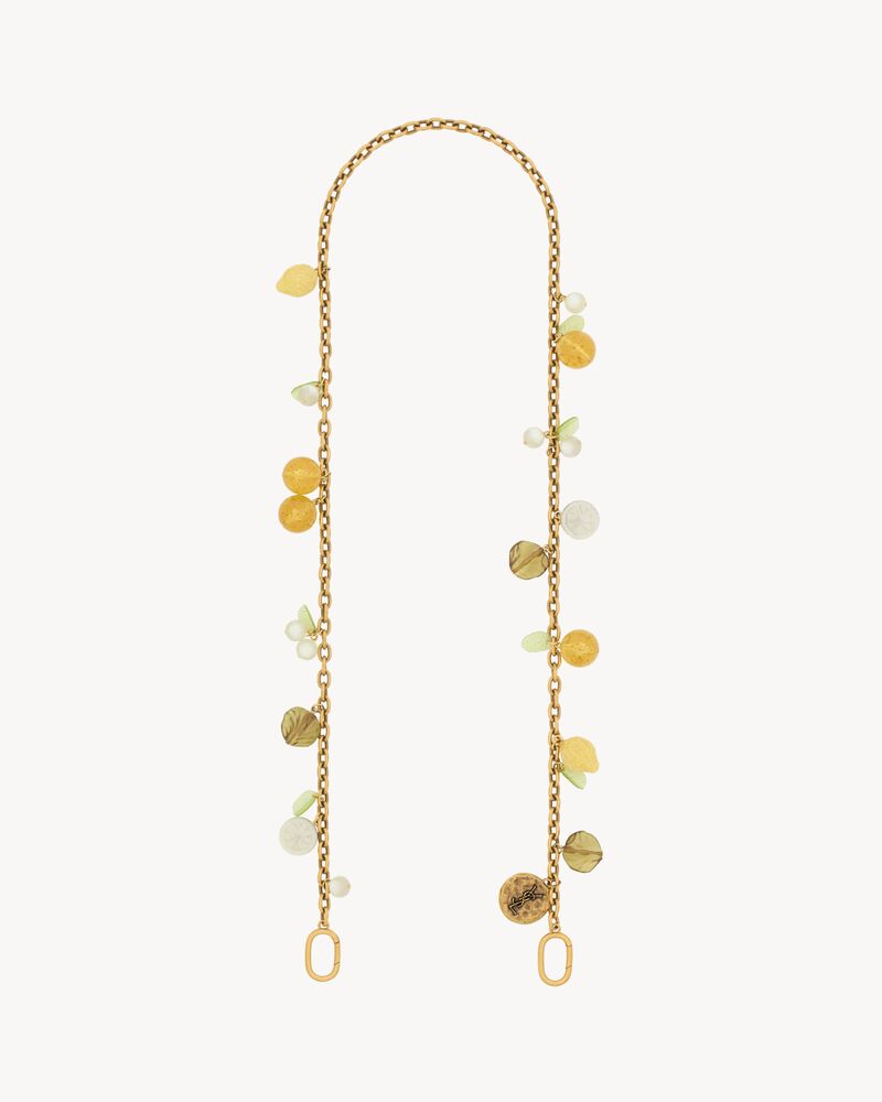 orange charms chain in resin