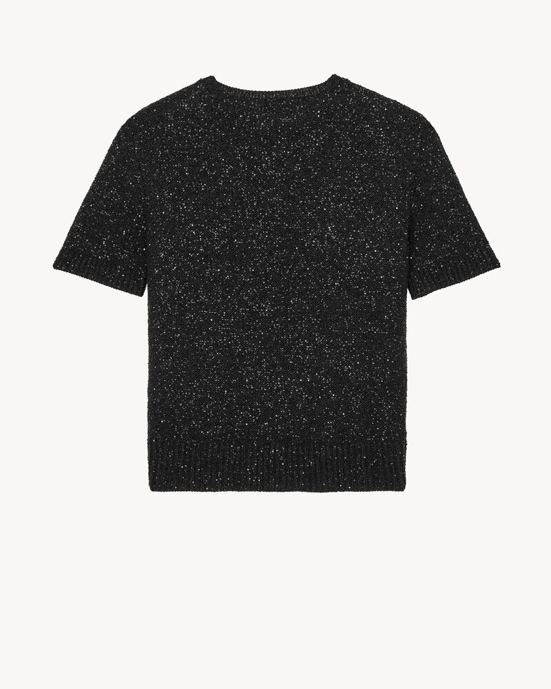 sequin T-shirt in metallic knit