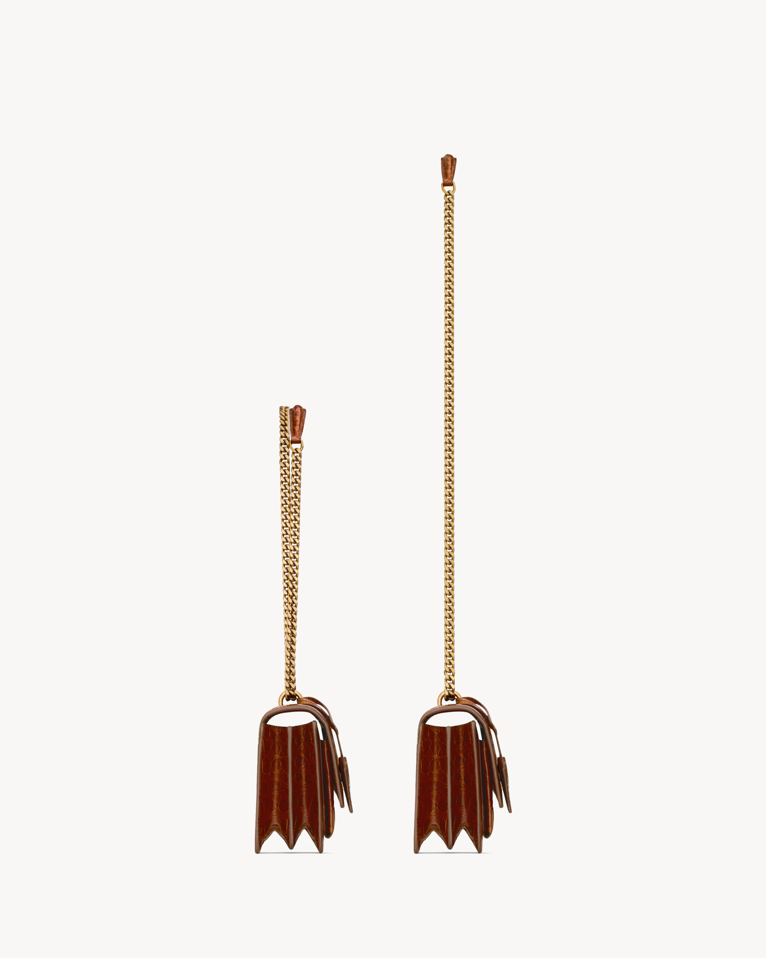 SUNSET small in crocodile embossed leather