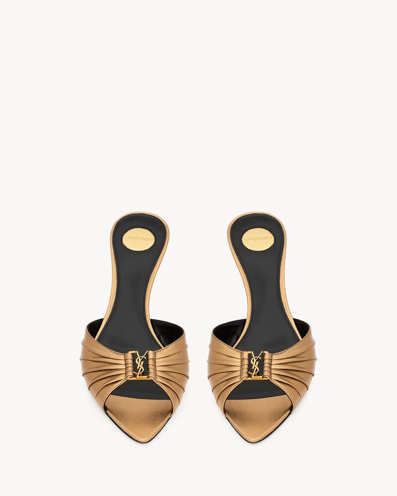 BABYLONE mules in metallic leather