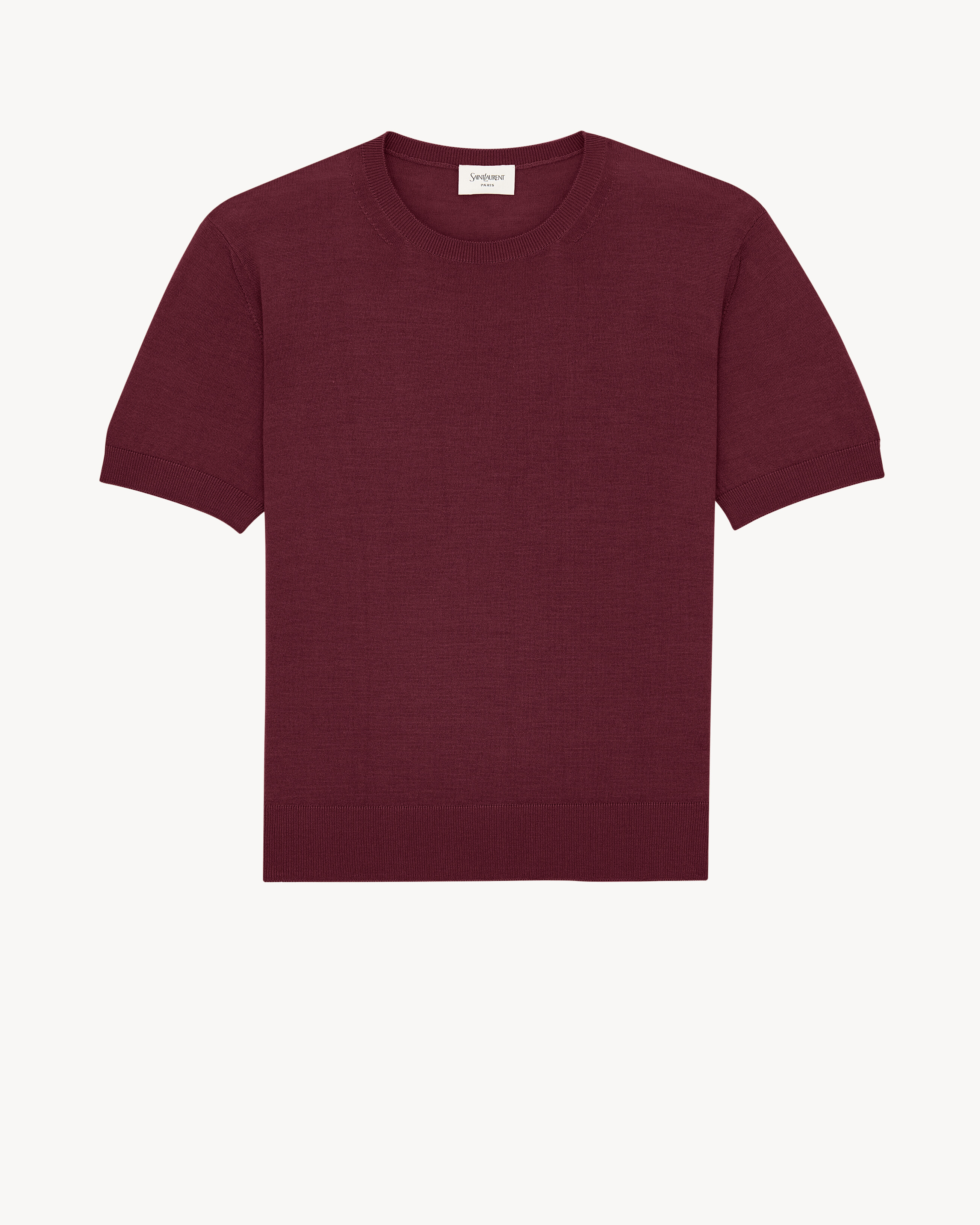 crewneck T-shirt in cashmere, wool, and silk