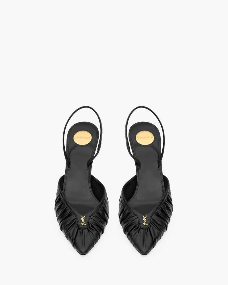 FOLIE slingback pumps in smooth leather and faux-python