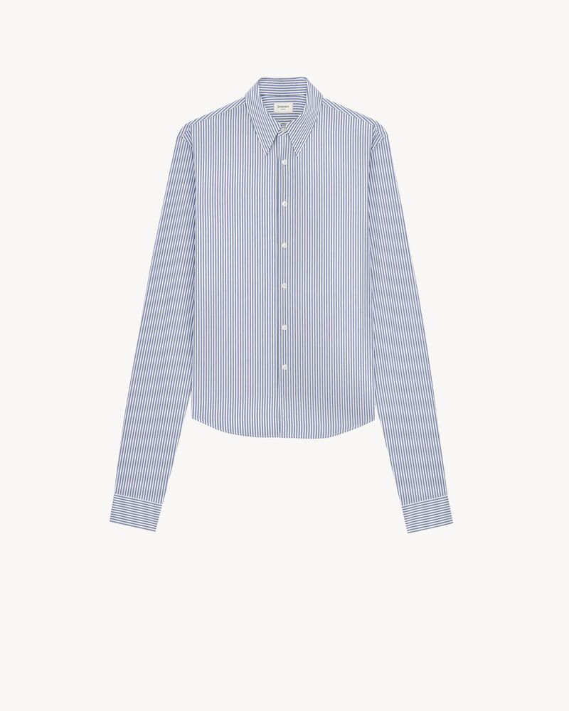 shirt in striped cotton poplin