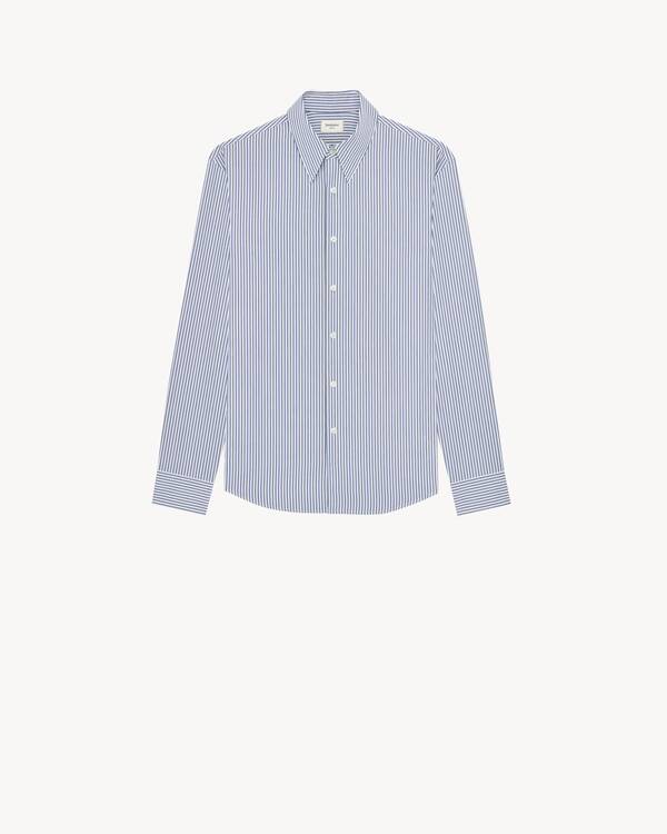 シャツ（ストライプコットンポプリン） ブラック | Saint Laurent