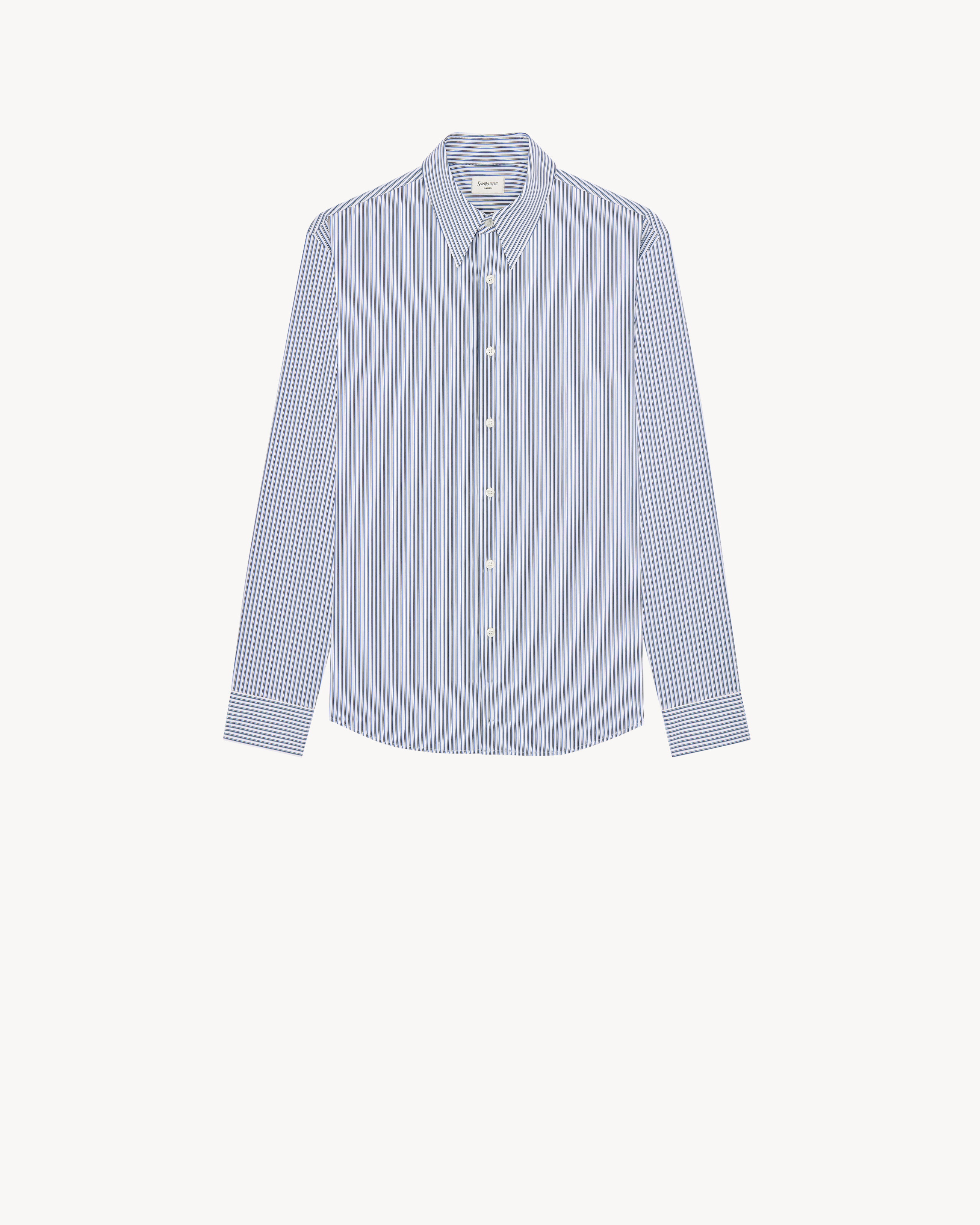 Camisa de popelina de algodón con motivo de rayas