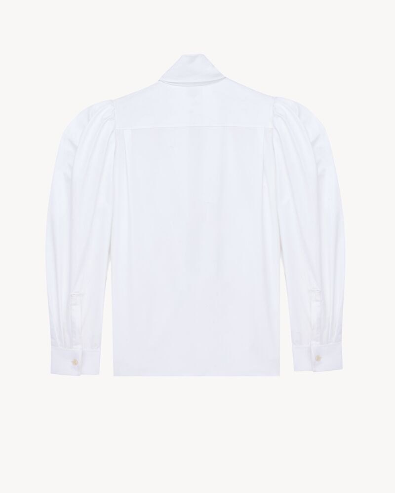 balloon-sleeve blouse in cotton poplin