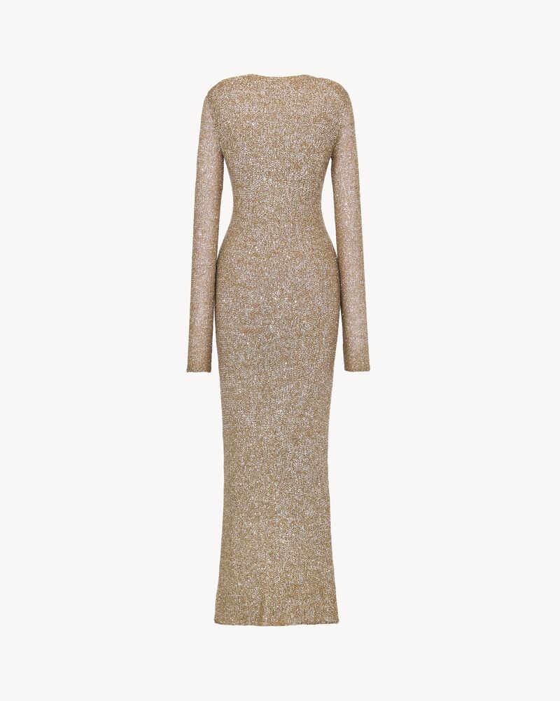 long sequin dress in knit