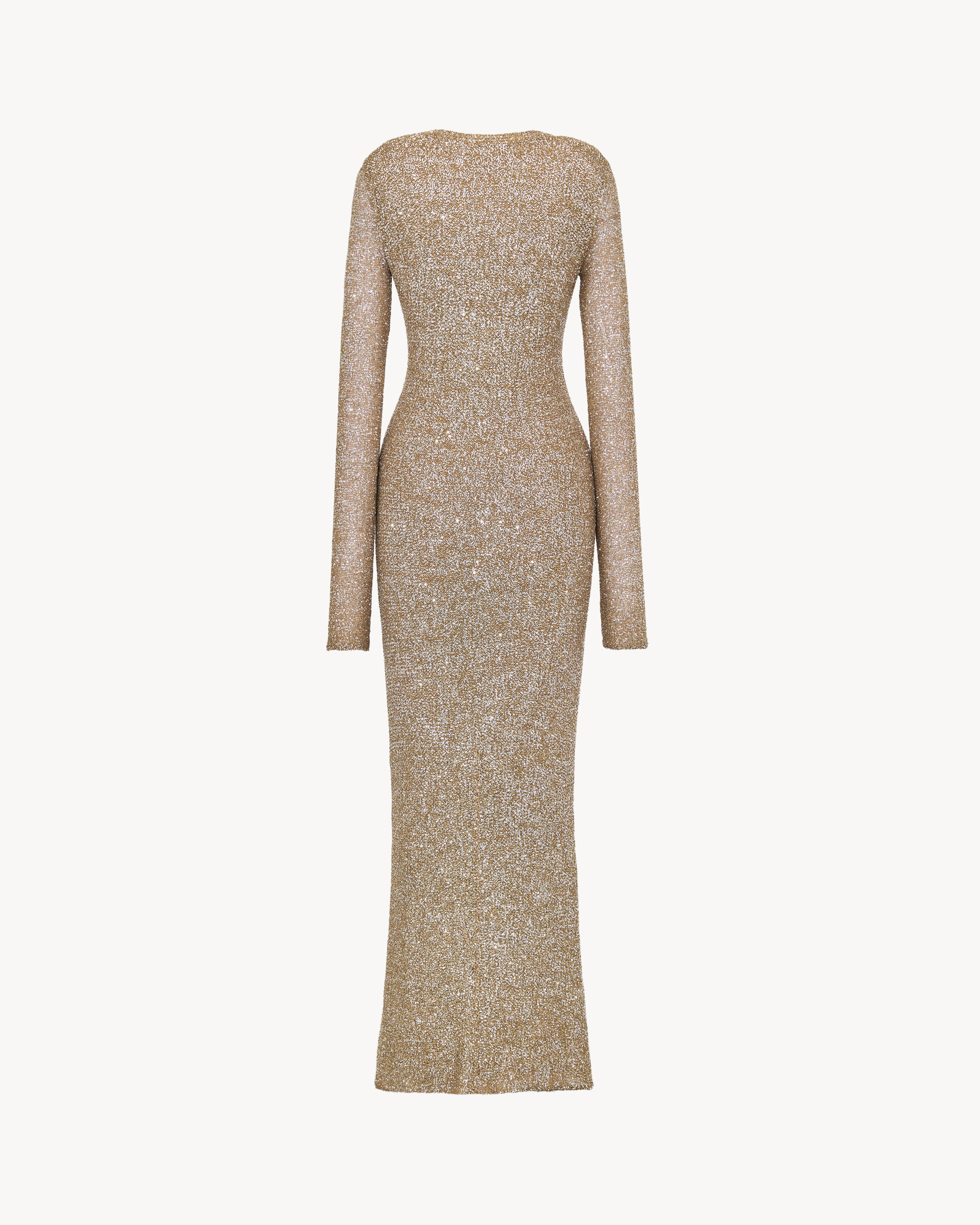 long sequin dress in knit