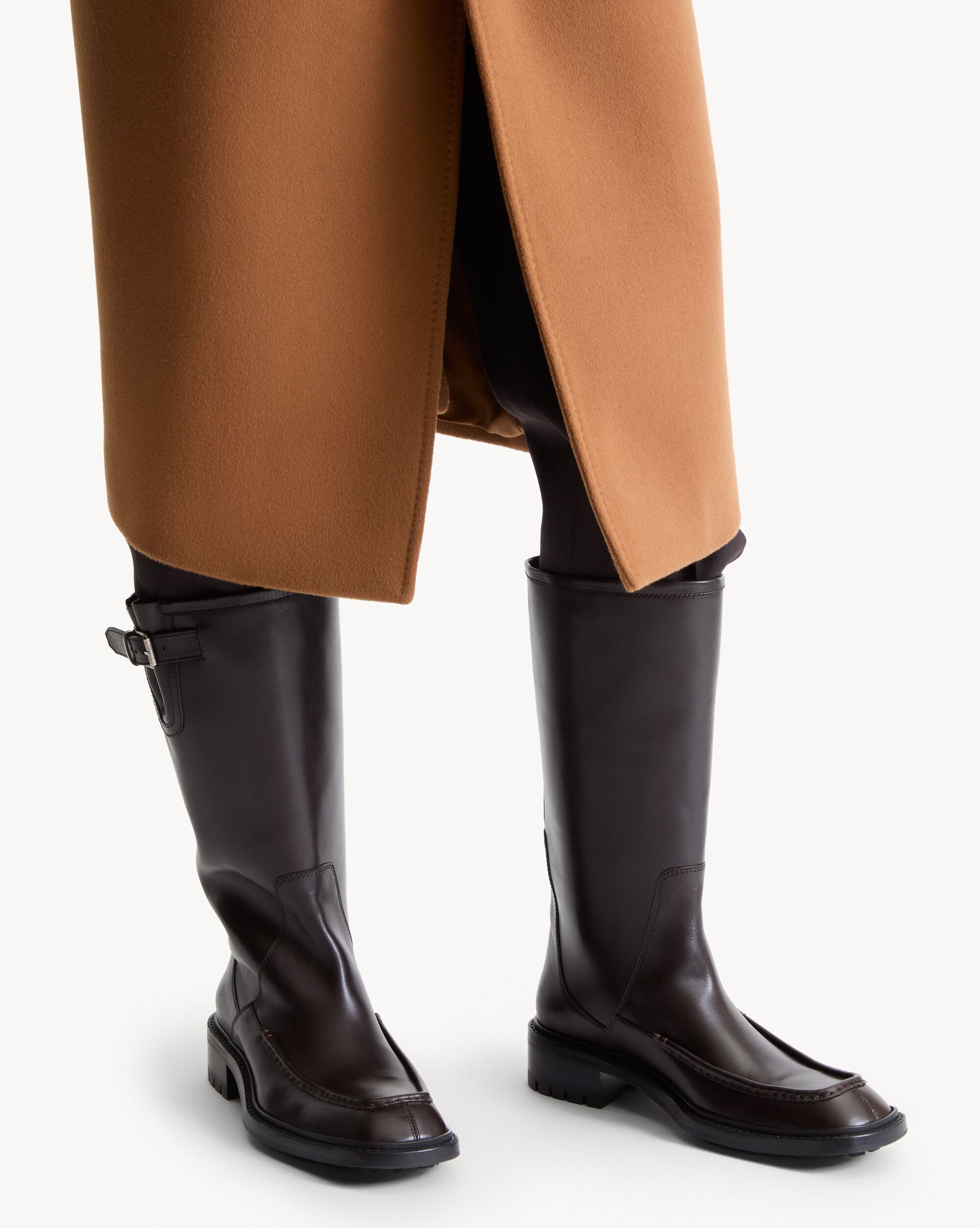 JOE buckle boots in smooth leather