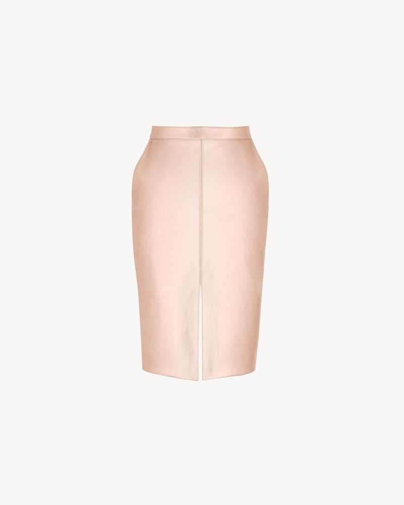 pencil skirt in metallic leather