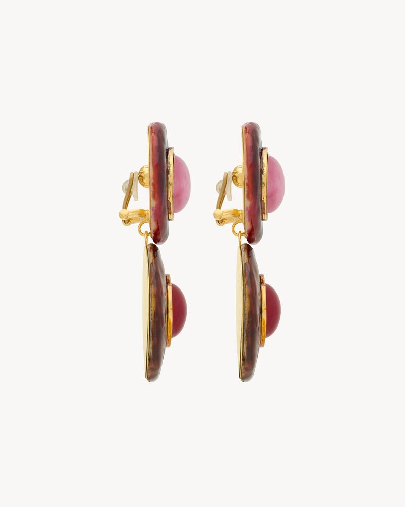 cabochon drop earrings in ceramic