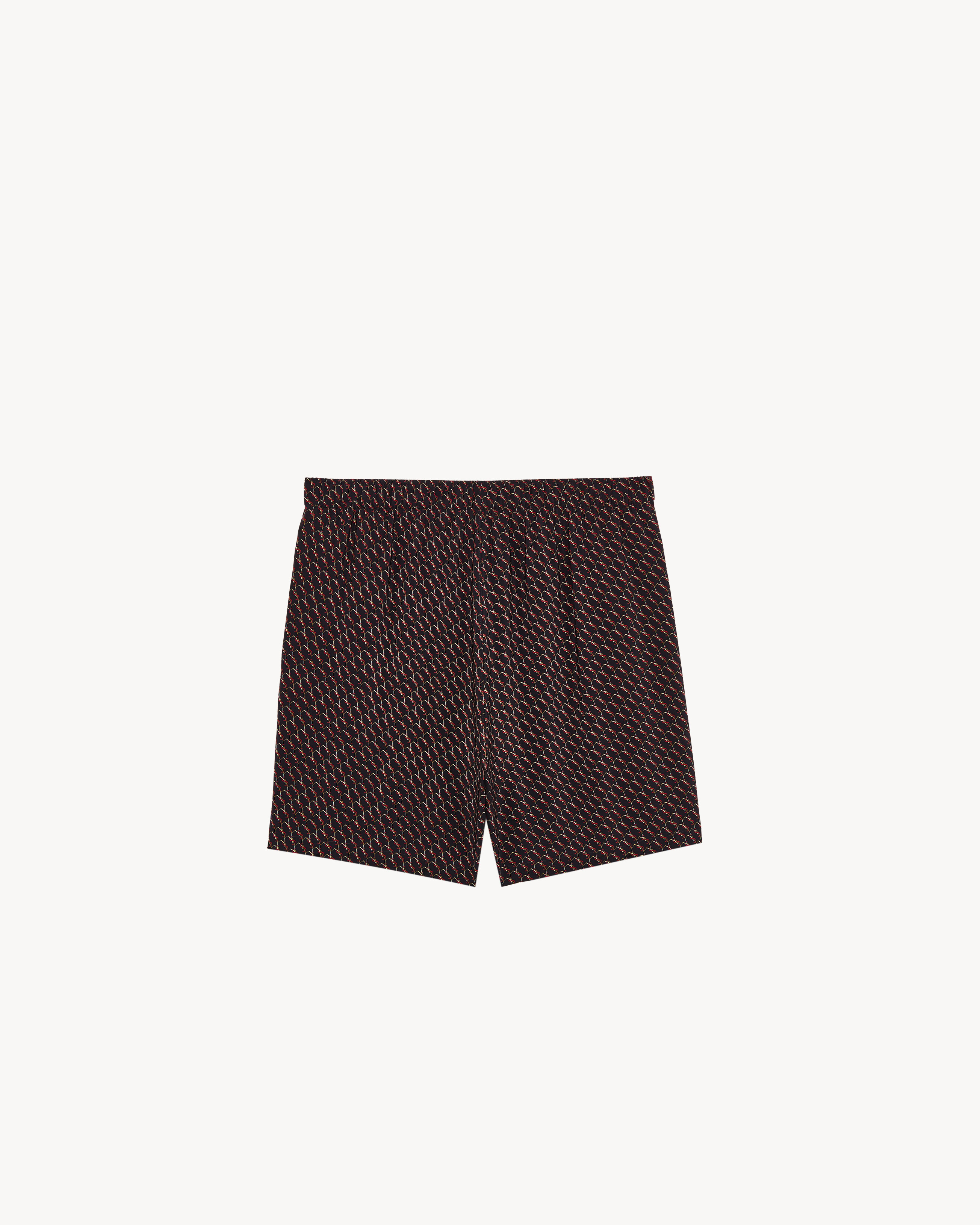 shorts in silk with cassandre all over