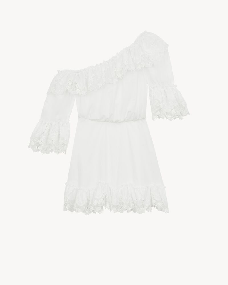 ruffled dress in cotton poplin