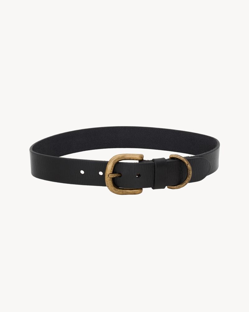 D-ring buckle belt in leather
