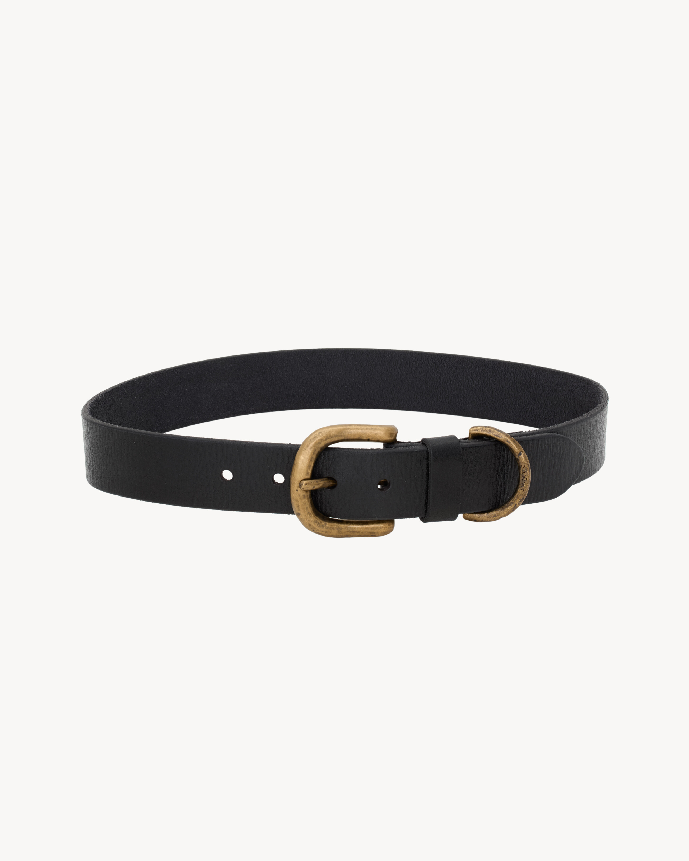 D-ring buckle belt in leather