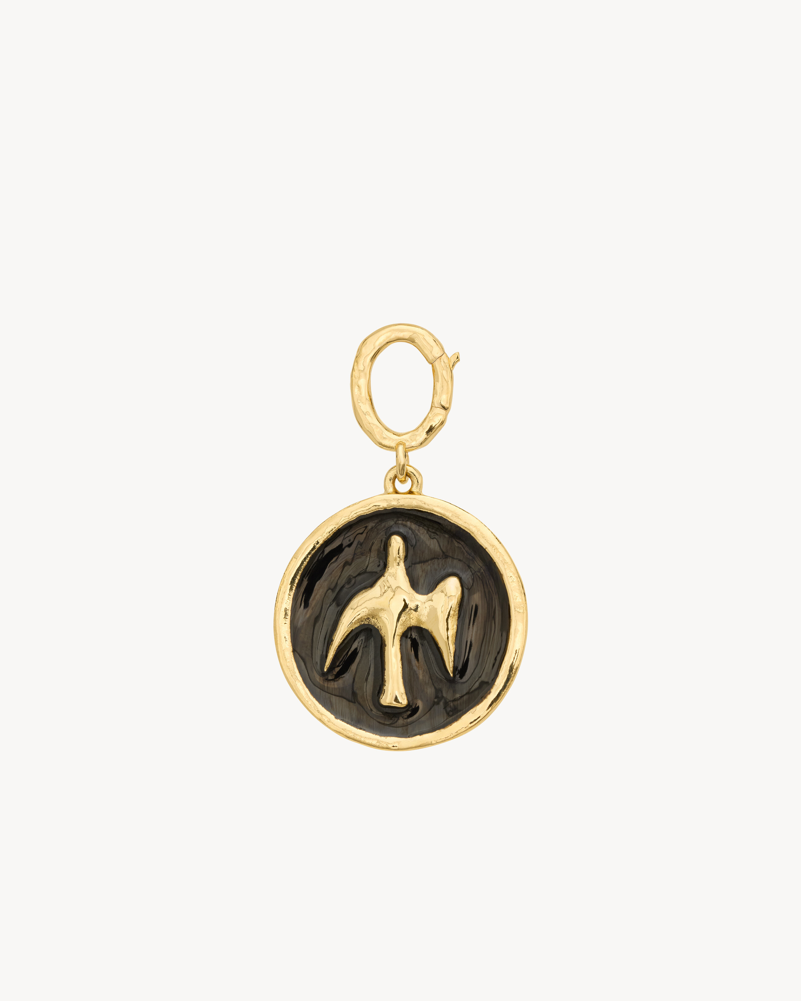 Charm colombe en émail et laiton