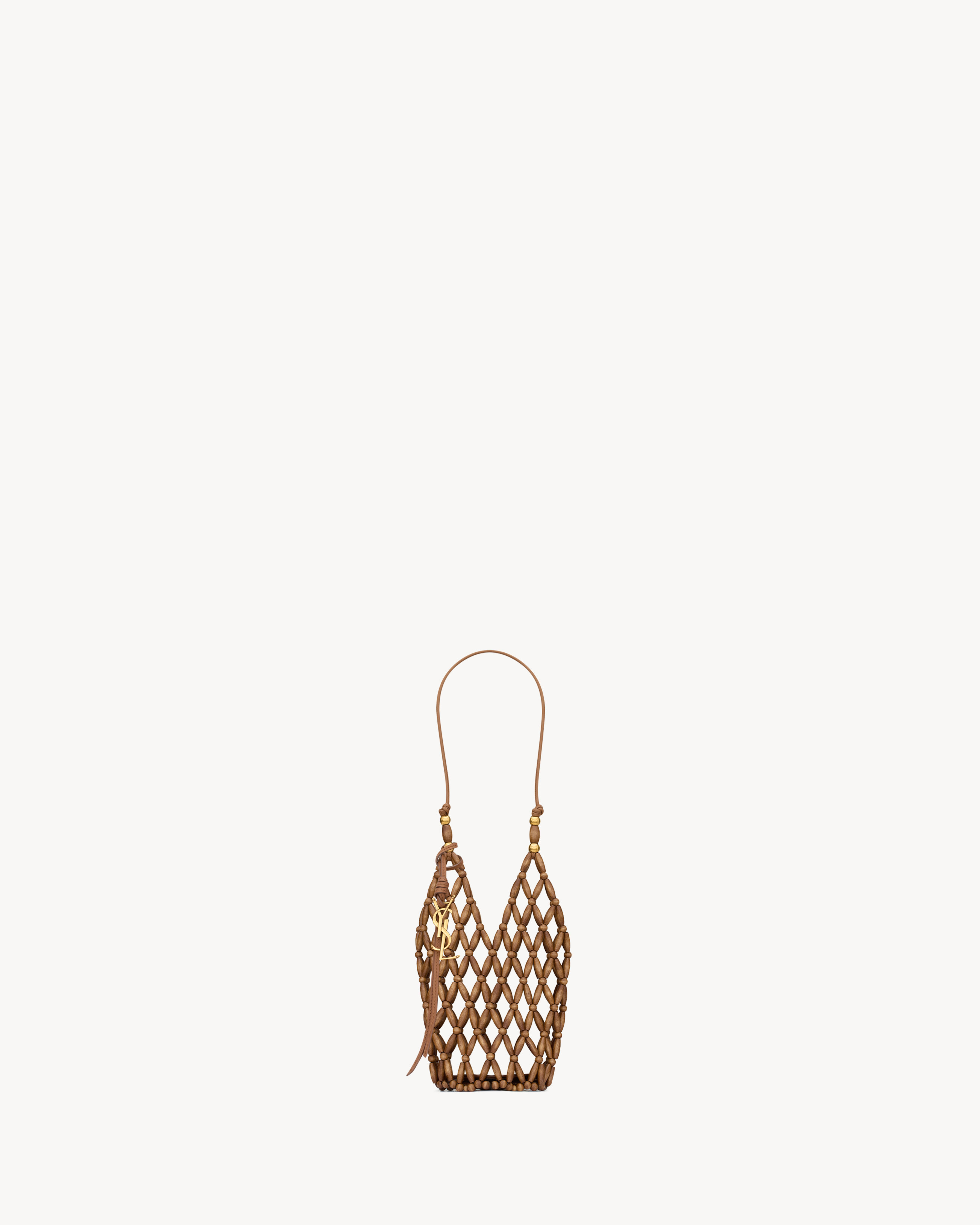 CASSANDRE mini bucket in wood beads