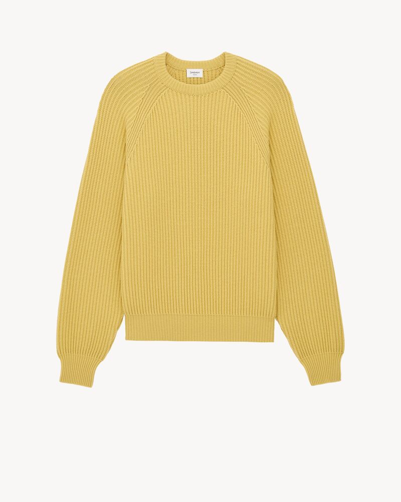 crewneck sweater in fisherman's rib cotton
