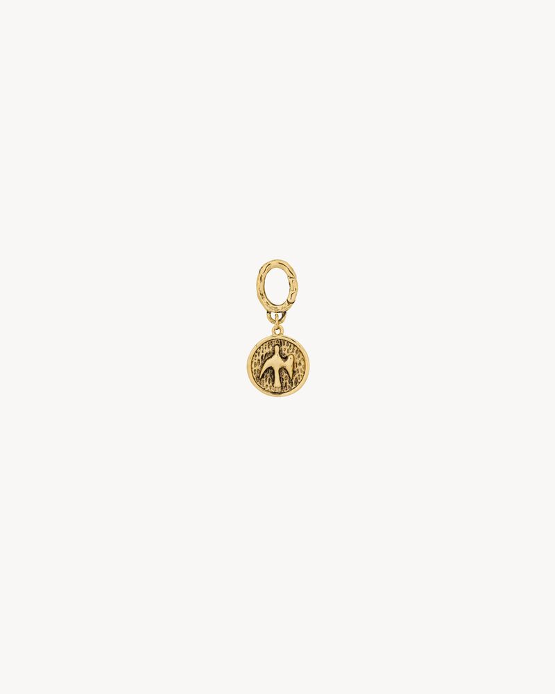 dove charm in brass