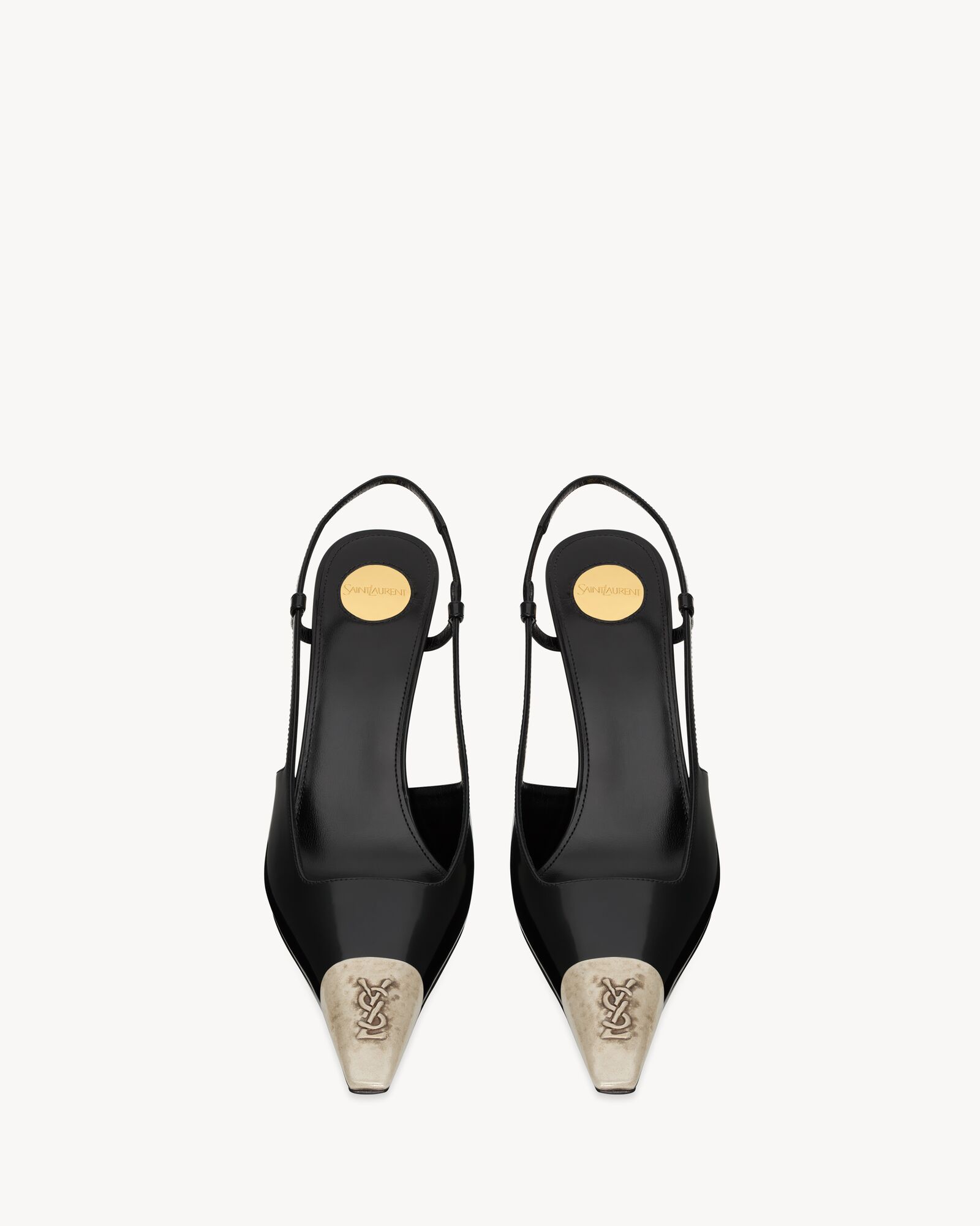 JEANNE slingback pumps in glazed leather — 841158AAFAN1000