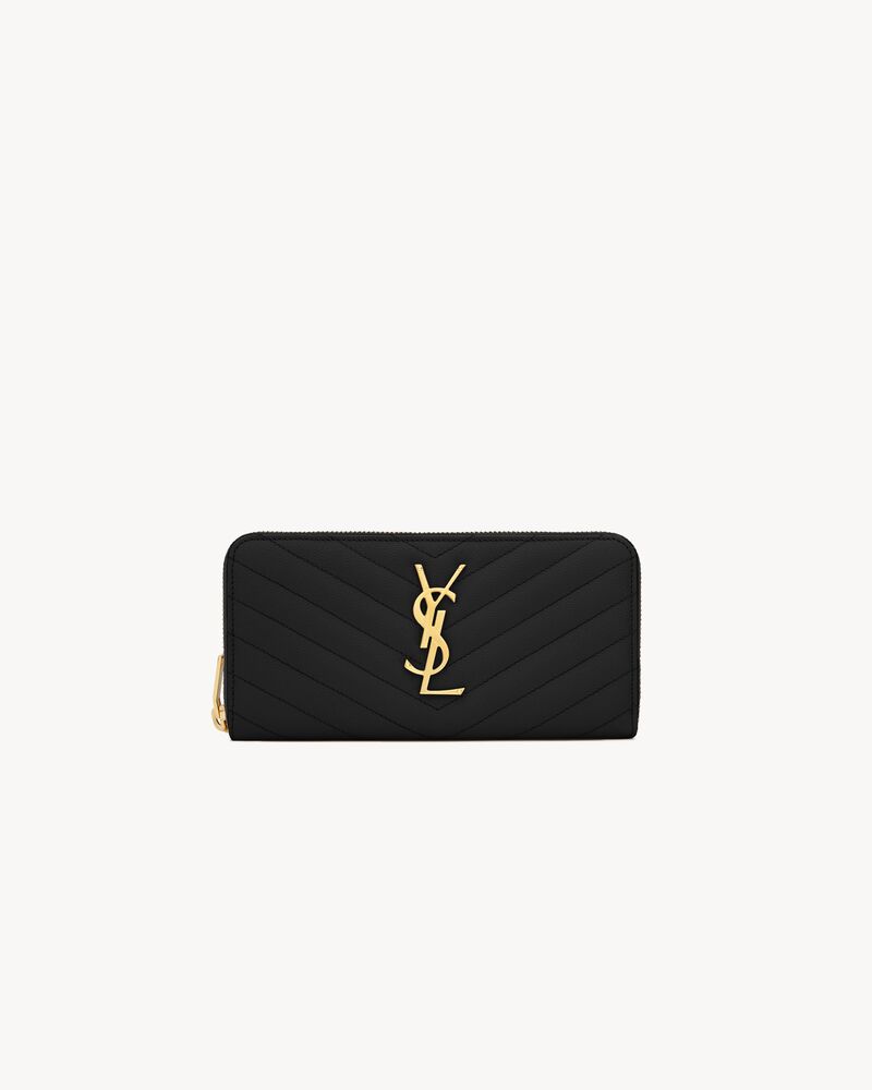 CASSANDRE MATELASSÉ Cartera con cremallera integral de piel repujada grain de poudre