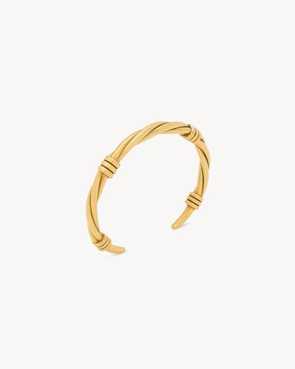 アクセサリー Saint Laurent bangles twist cuff in metal in Gold | Saint Laurent | YSL EN-CA