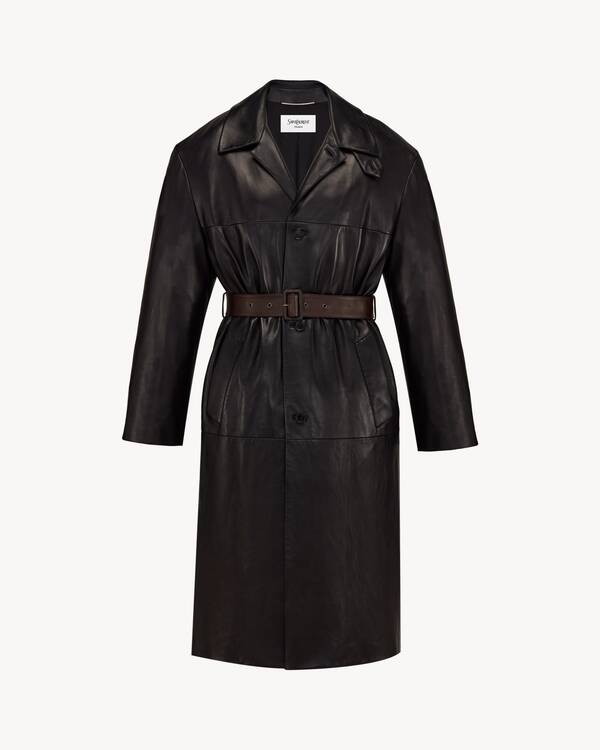 car coat in lambskin in Brown | Saint Laurent | YSL CH | ID