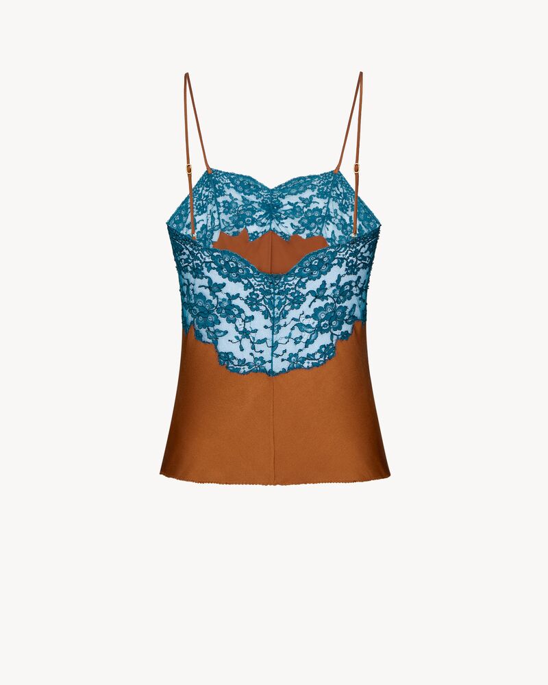 laced camisole in silk satin