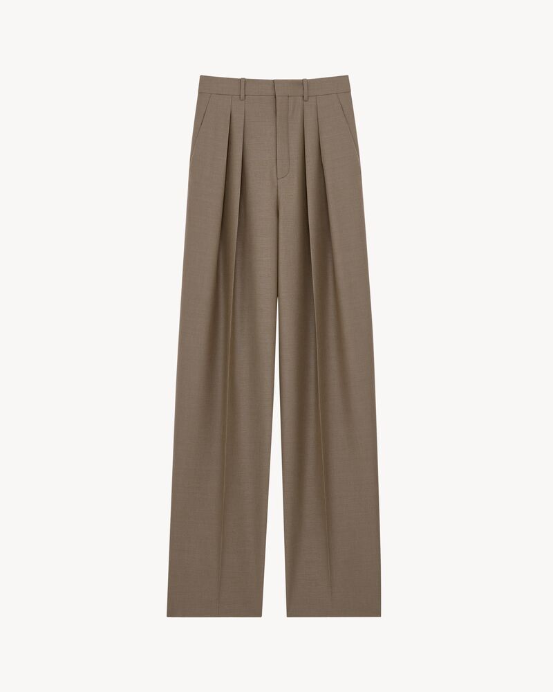 wide-leg pants in wool and mohair