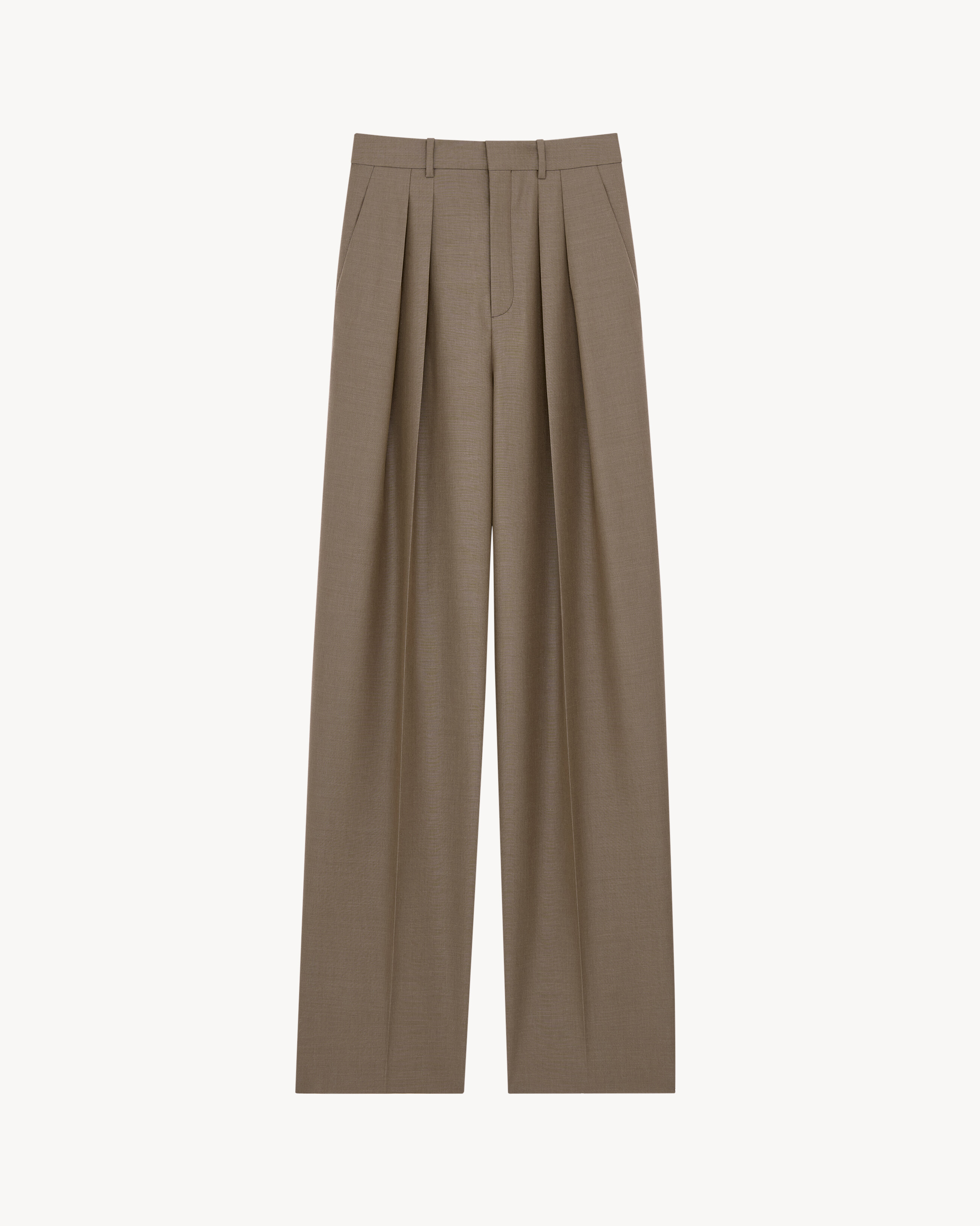 wide-leg pants in wool and mohair