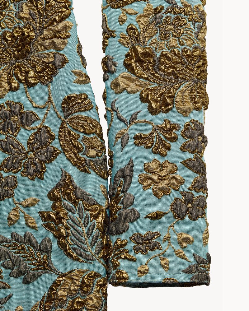 décolleté mini dress in stretch brocade