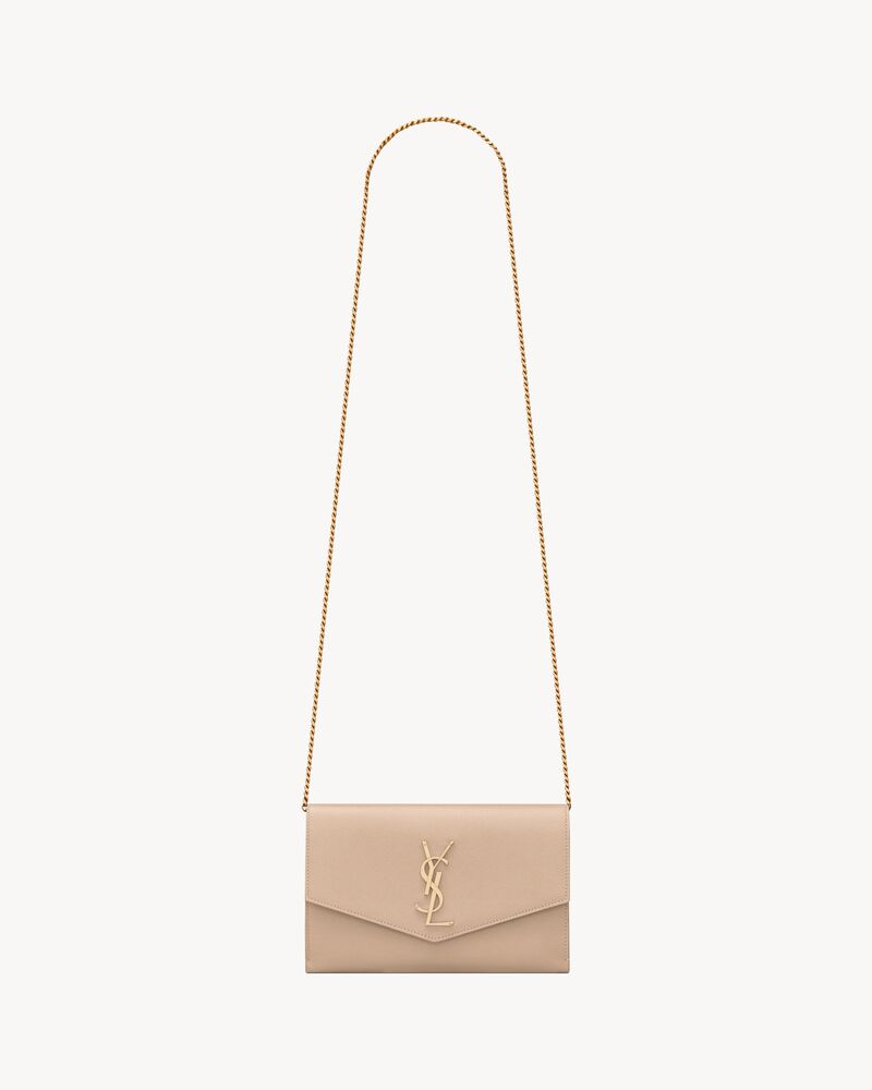Cartera con cadena Uptown de piel efecto grain de poudre