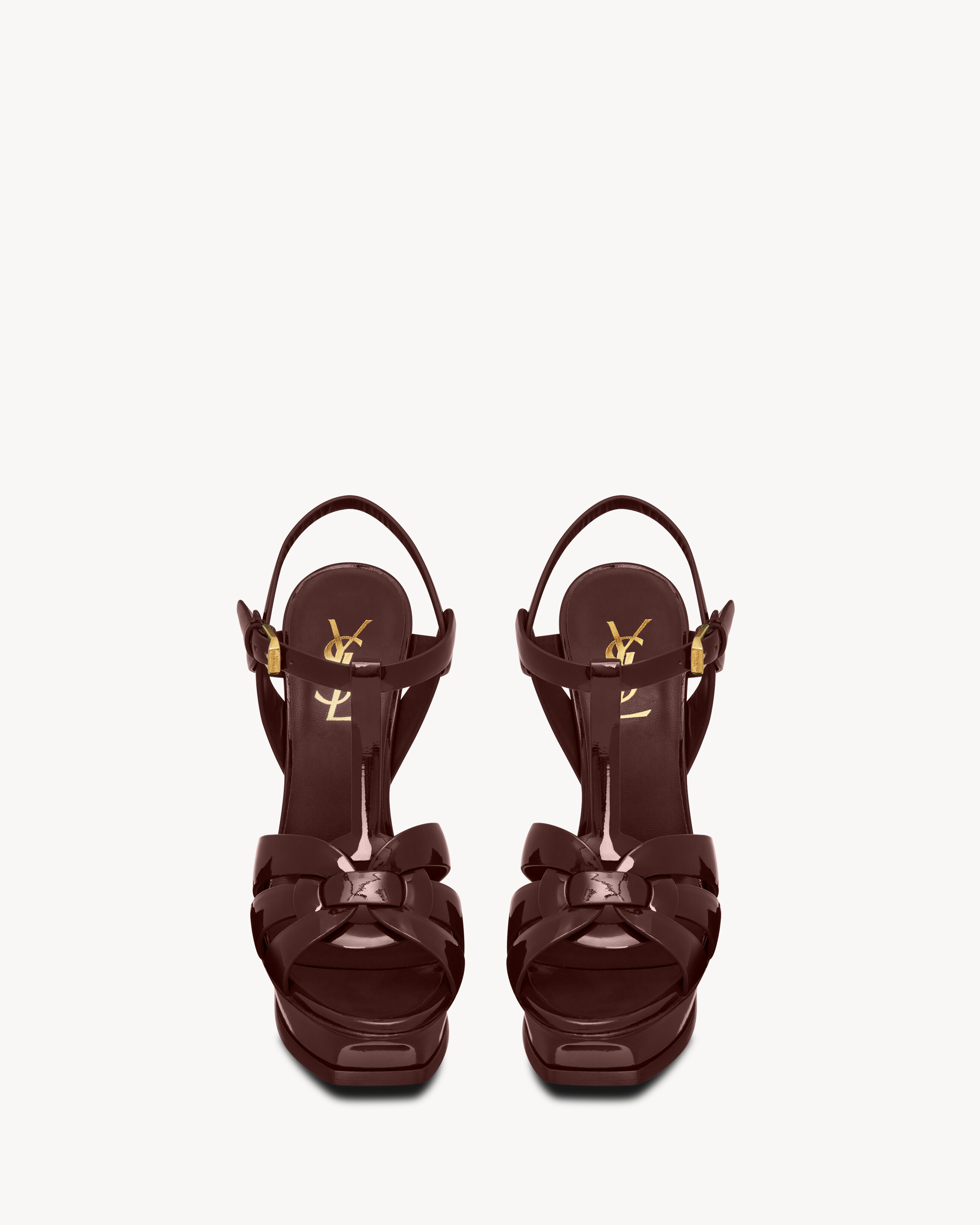 TRIBUTE platform sandals in patent leather