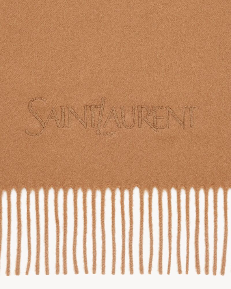 SAINT LAURENT embroidered scarf in cashmere