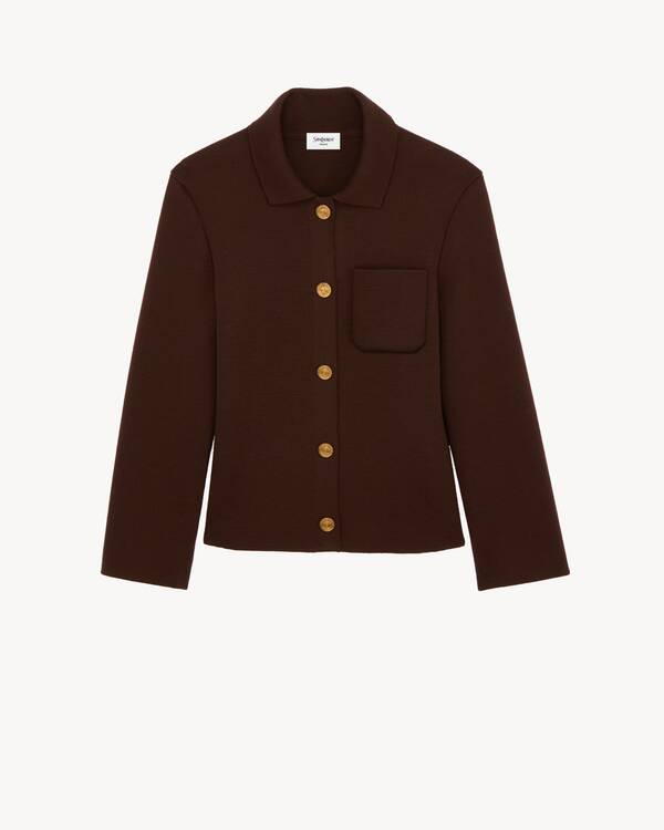 Cardigan polo in lana