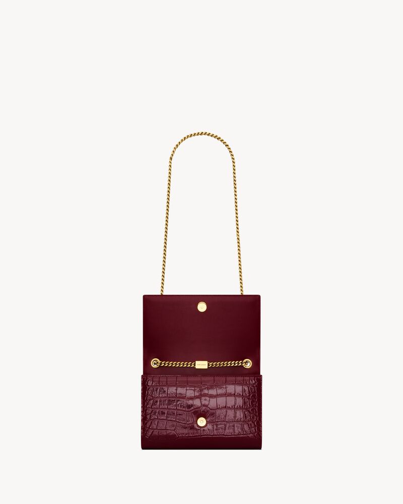 NEW KATE small in crocodile-embossed patent leather