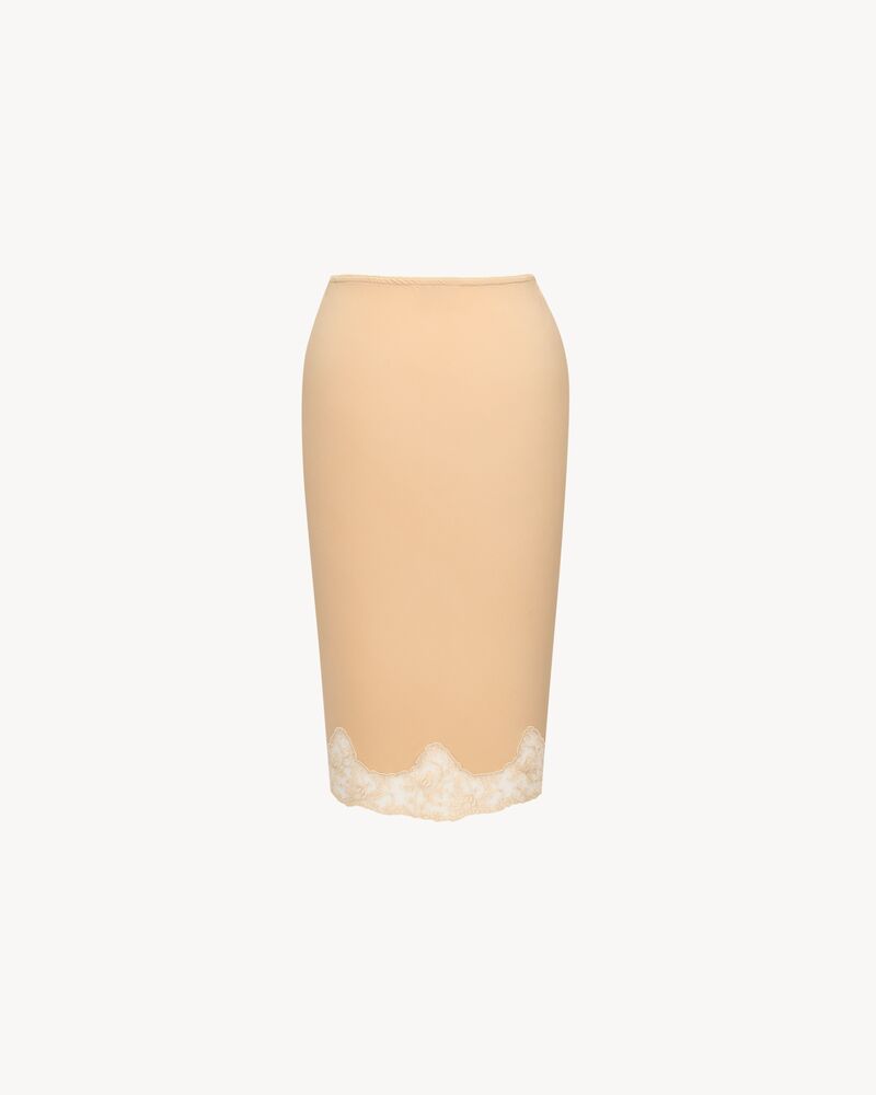 laced half-slip skirt in silk satin crepe de chine