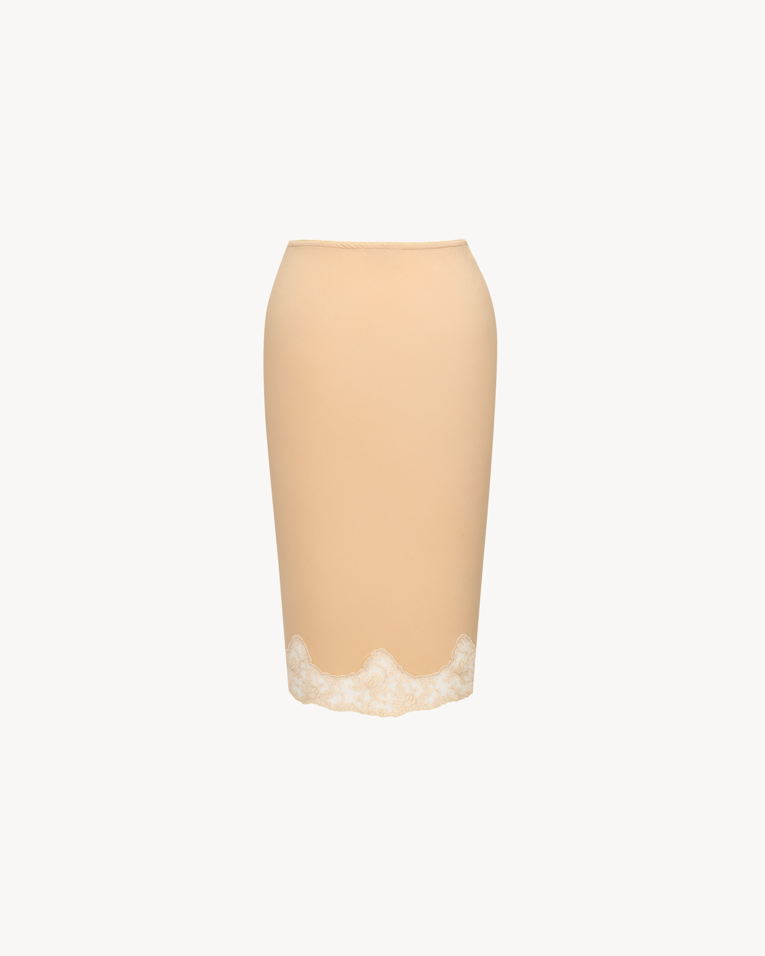 laced half-slip skirt silk satin crepe de chine