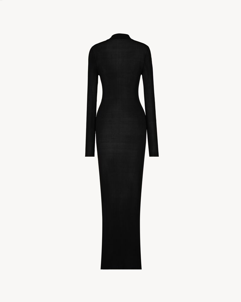 CASSANDRE collar dress in rib-knit silk
