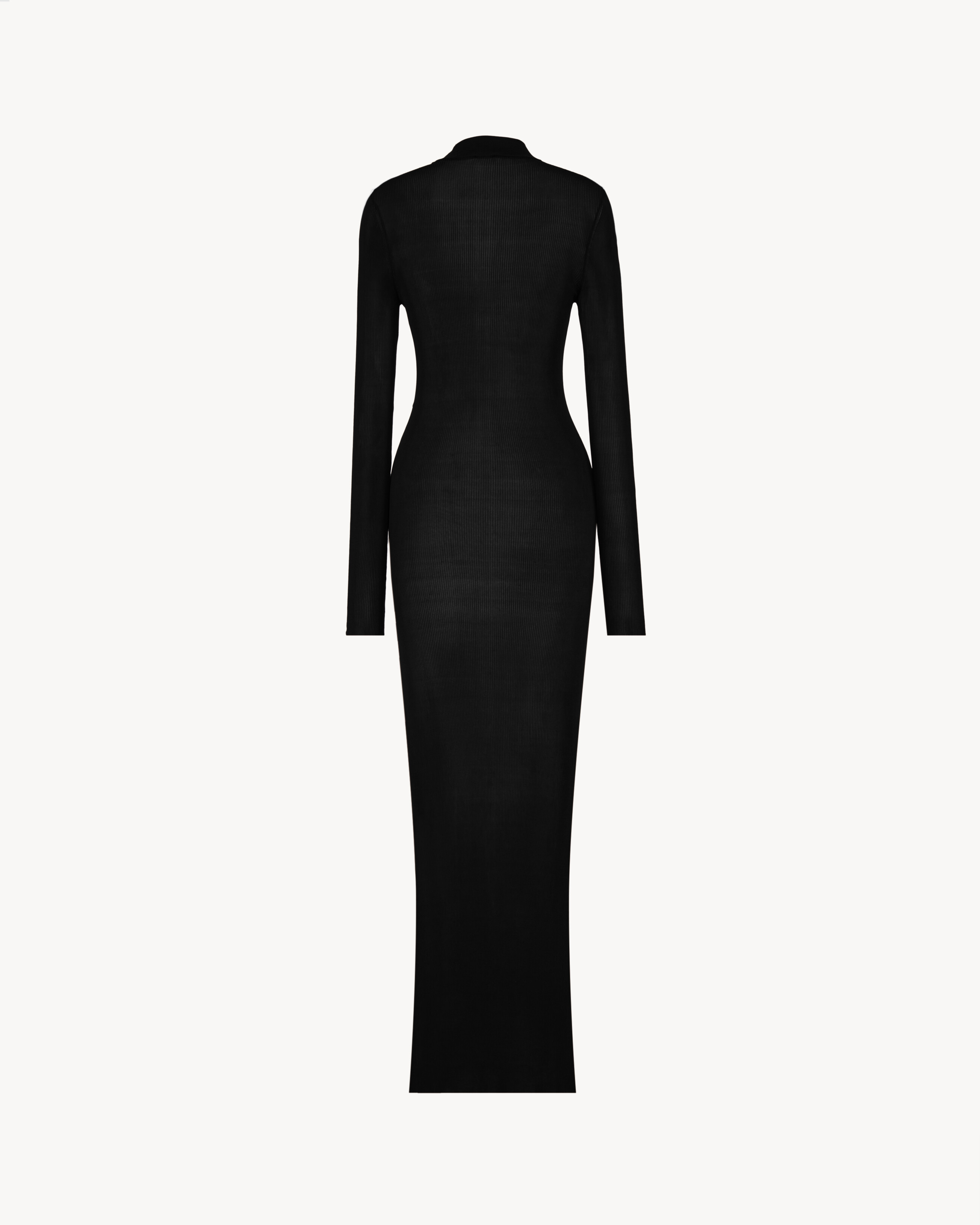 CASSANDRE collar dress in rib-knit silk
