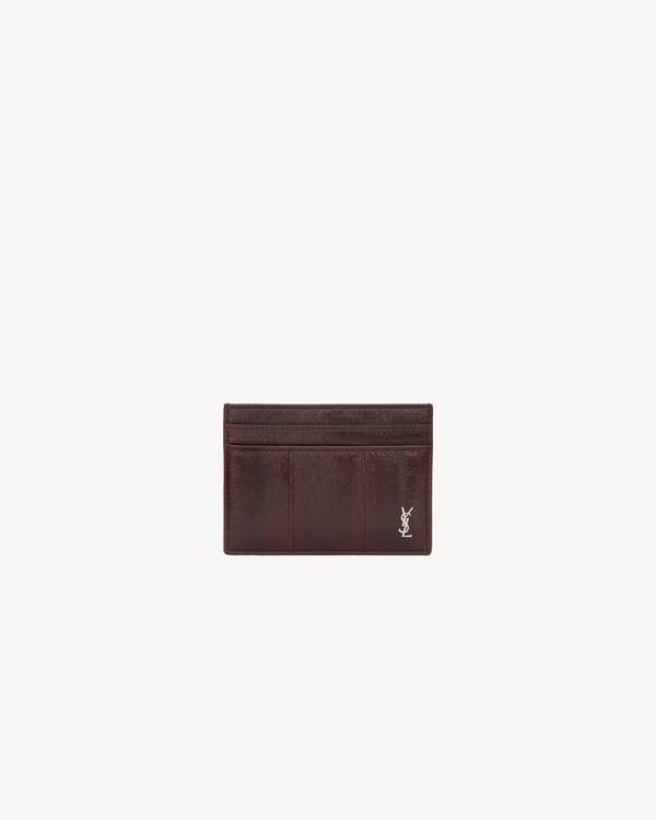 TINY CASSANDRE card case in eel in Brown | Saint Laurent | YSL US