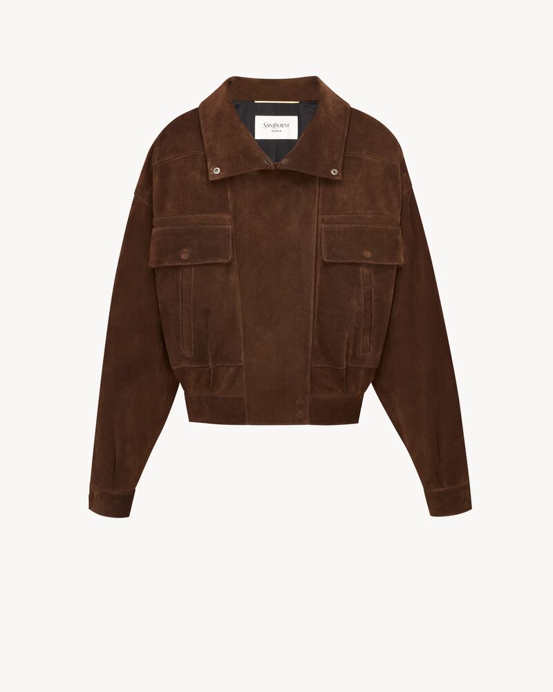 Giacca in pelle crosta vintage