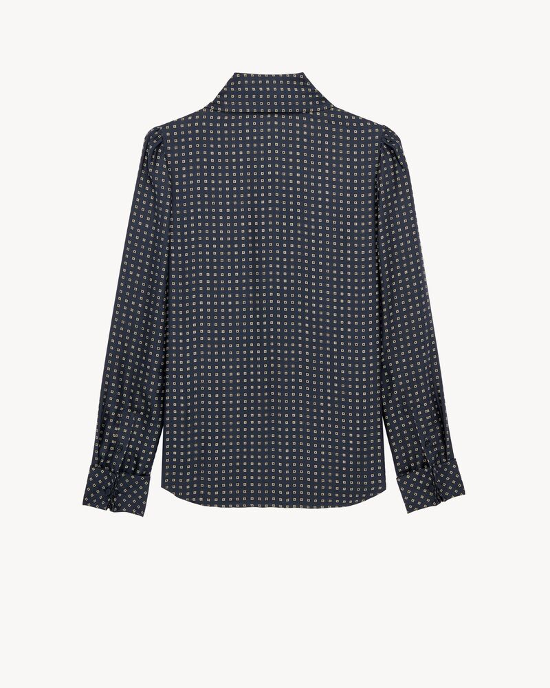 lavallière blouse in square settings silk crepe-back satin