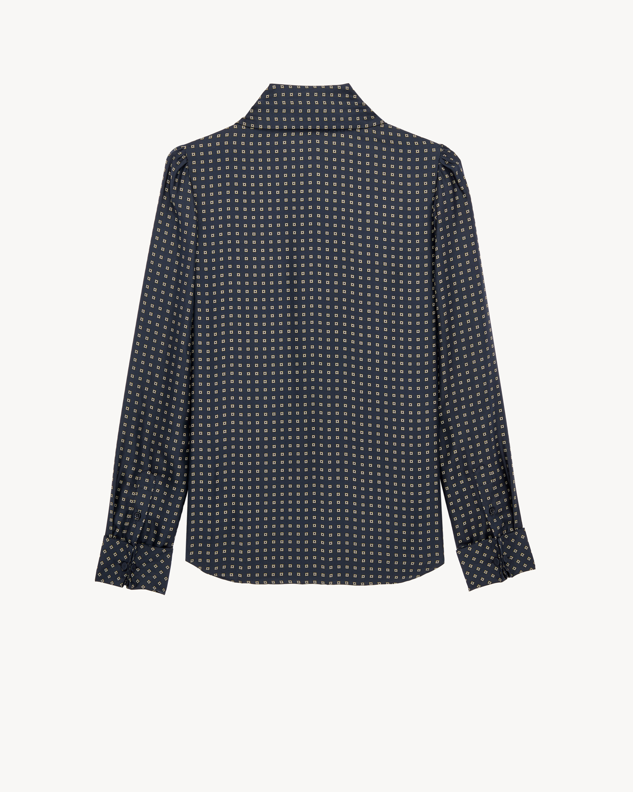 lavallière blouse in square settings silk crepe-back satin