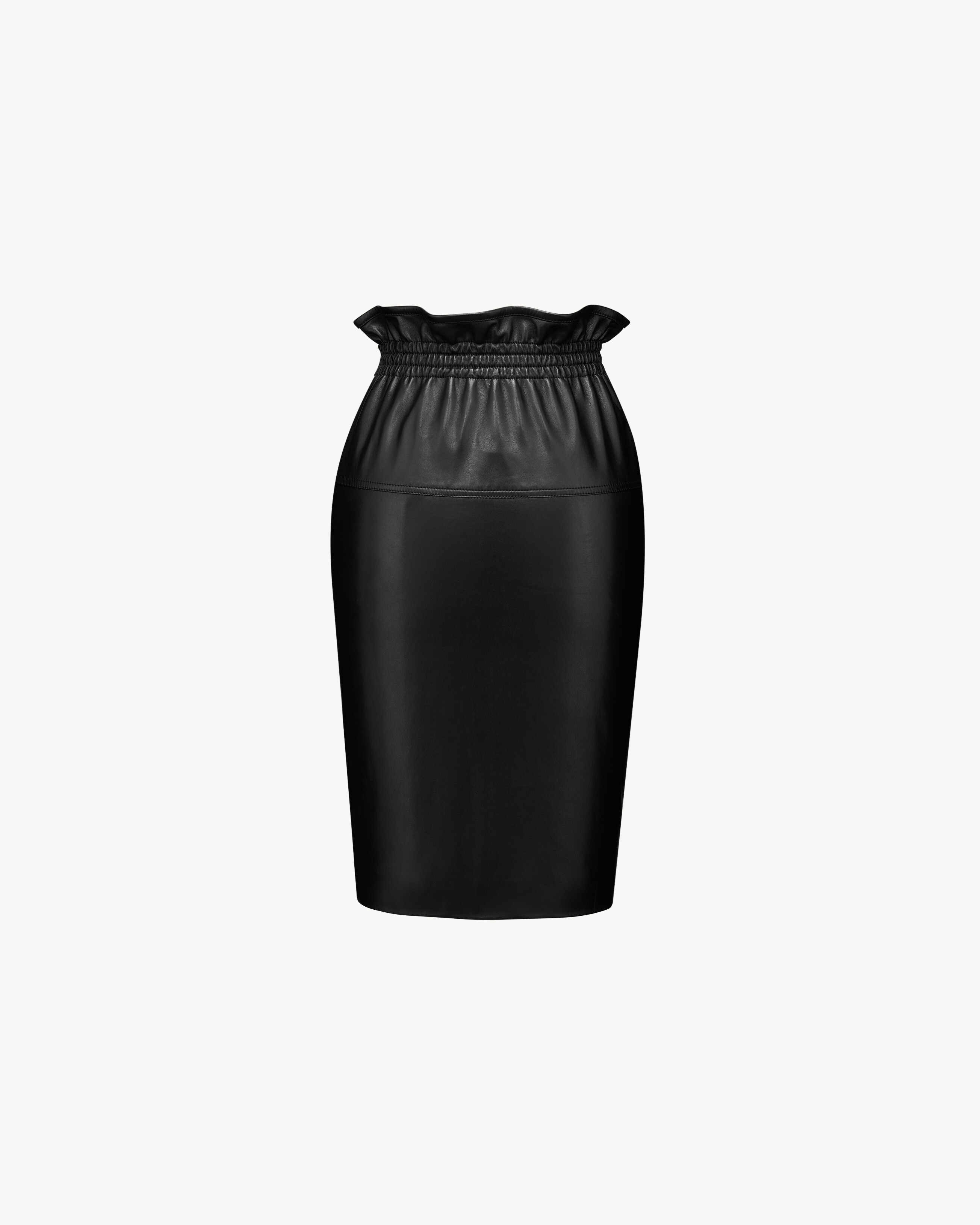 paperbag pencil skirt in lambskin