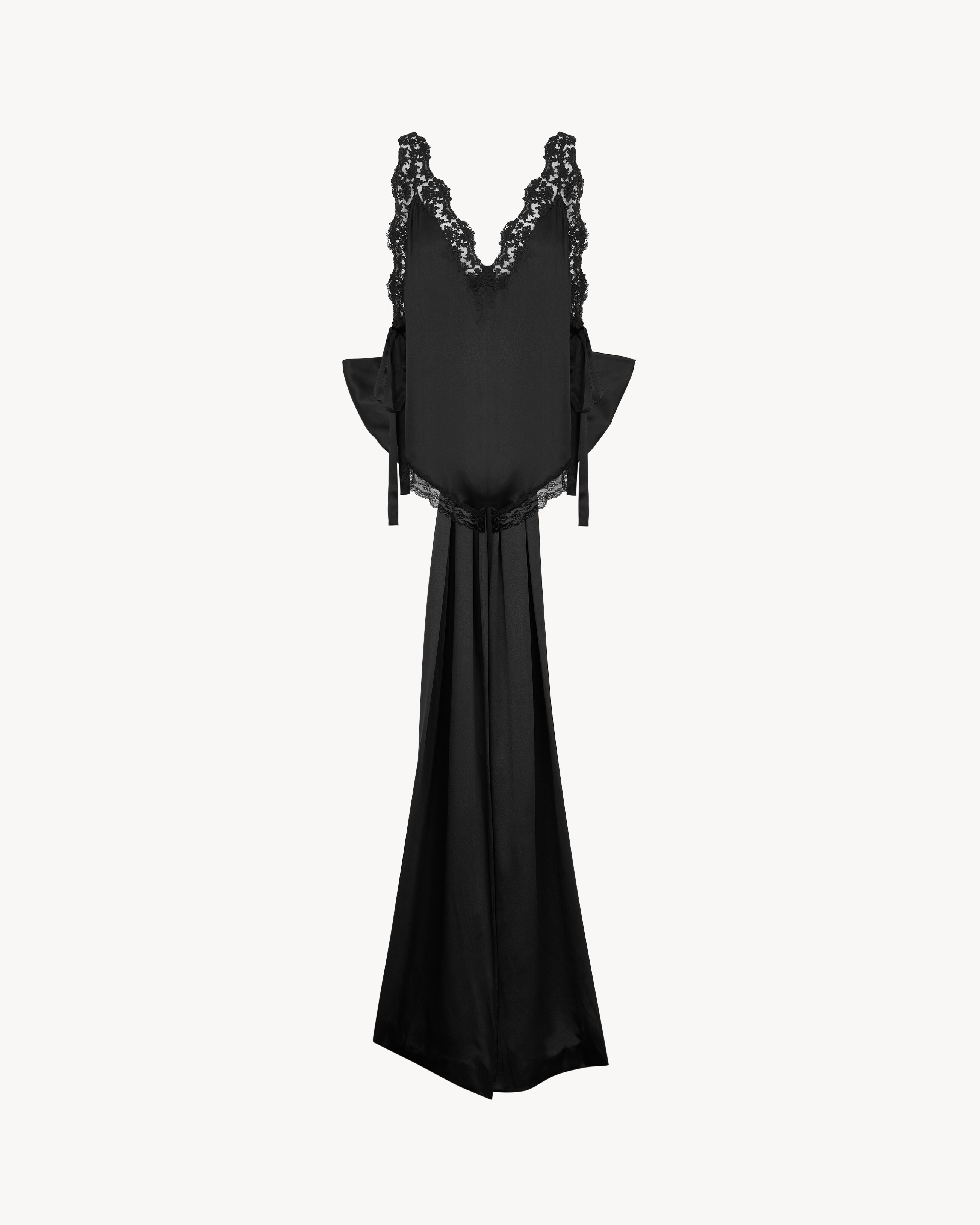 laced romper in silk crepe muslin