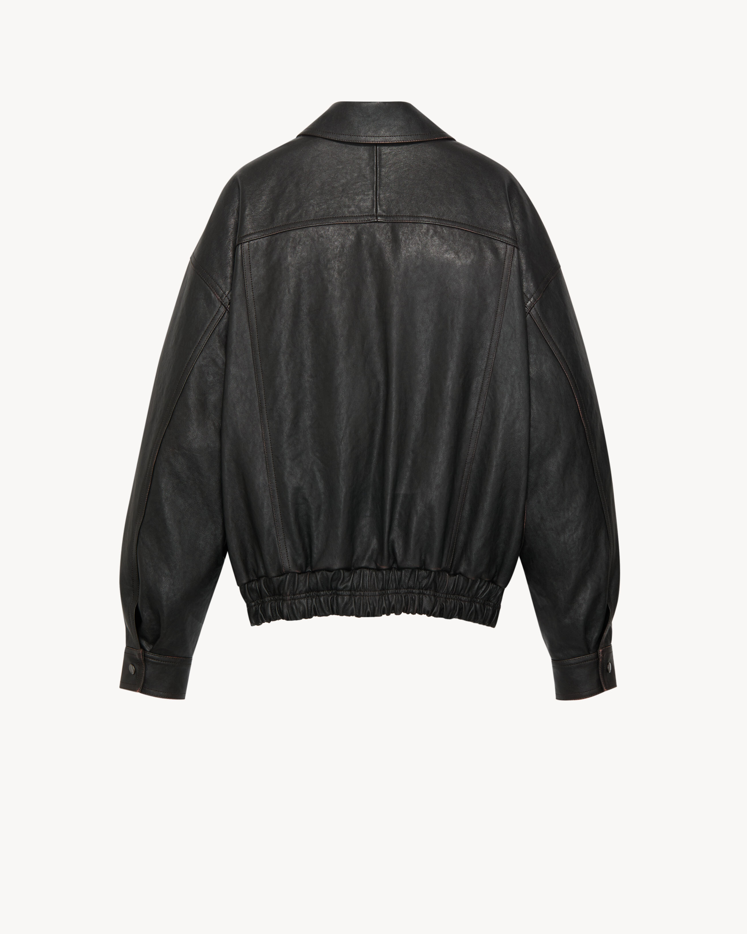 bomber jacket in grained lambskin